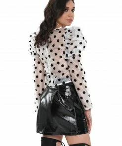 Why Dress Polka Dot Puffy Shoulder Long Sleeve 17 Why Dress Polka Dot Puffy Shoulder Long Sleeve