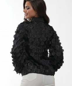 Why Dress TOPS Puffy Hex Sheer Long Sleeve 12 Why Dress TOPS Puffy Hex Sheer Long Sleeve