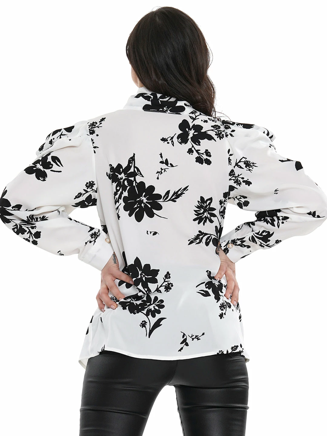 Why Dress Floral Silhouette Button Up TOPS 8 Why Dress Floral Silhouette Button Up TOPS