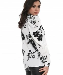 Why Dress Floral Silhouette Button Up TOPS 13 Why Dress Floral Silhouette Button Up TOPS