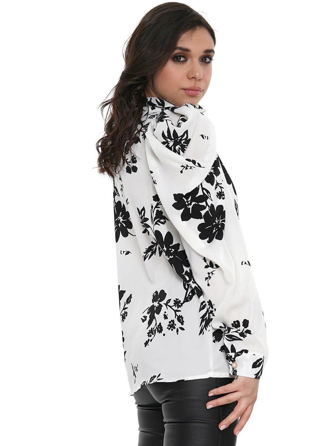 Why Dress Floral Silhouette Button Up TOPS 7 Why Dress Floral Silhouette Button Up TOPS