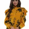 Why Dress Floral Silhouette Button Up TOPS 1 Why Dress Floral Silhouette Button Up TOPS