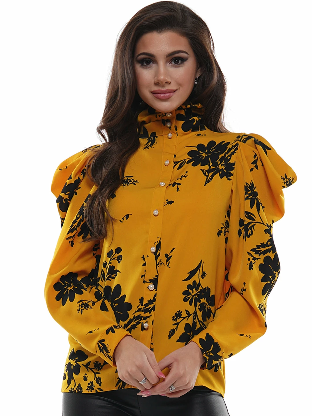 Why Dress Floral Silhouette Button Up TOPS 3 Why Dress Floral Silhouette Button Up TOPS