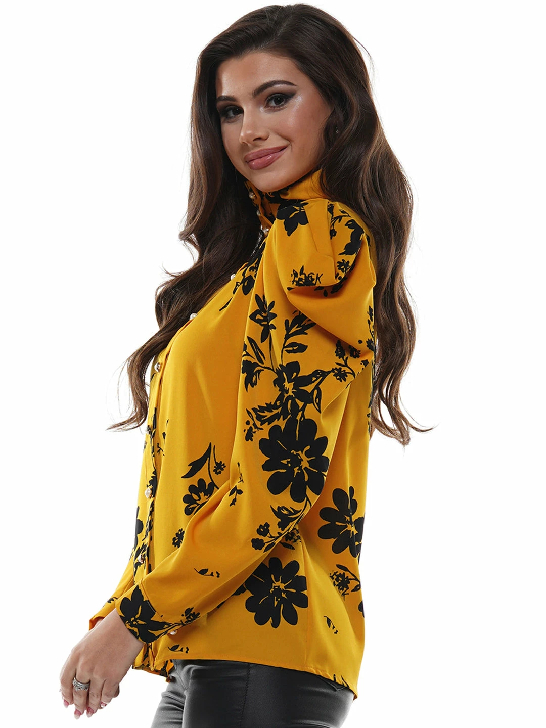 Why Dress Floral Silhouette Button Up TOPS 4 Why Dress Floral Silhouette Button Up TOPS