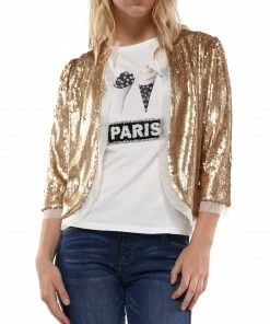 Why Dress Puff Sleeve Sequin Cardigan