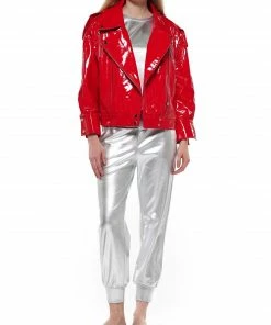 Why Dress Patent Leather Boyfriend Fit Biker Jacket OUTERWEAR