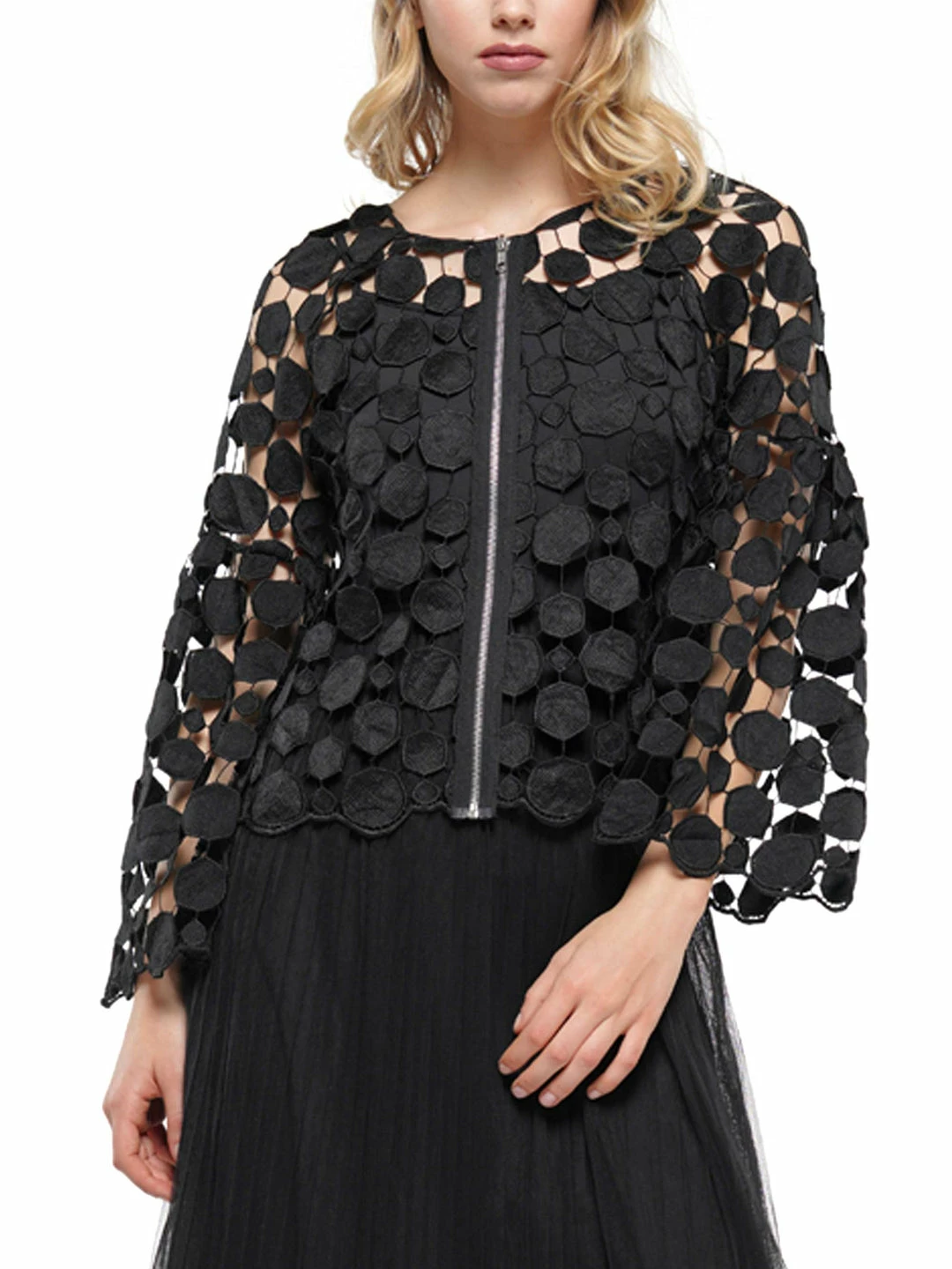Why Dress OUTERWEAR Lace Zip-up Jacket 3 Why Dress OUTERWEAR Lace Zip-up Jacket