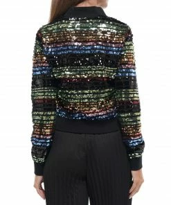 Why Dress Rainbow Sequin Bomber Jacket OUTERWEAR