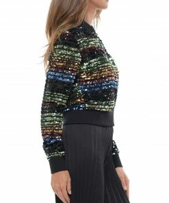 Why Dress Rainbow Sequin Bomber Jacket OUTERWEAR