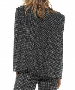 Why Dress Iridescent Rhinestone Slitted Sleeve Jacket OUTERWEAR 8 Why Dress Iridescent Rhinestone Slitted Sleeve Jacket OUTERWEAR