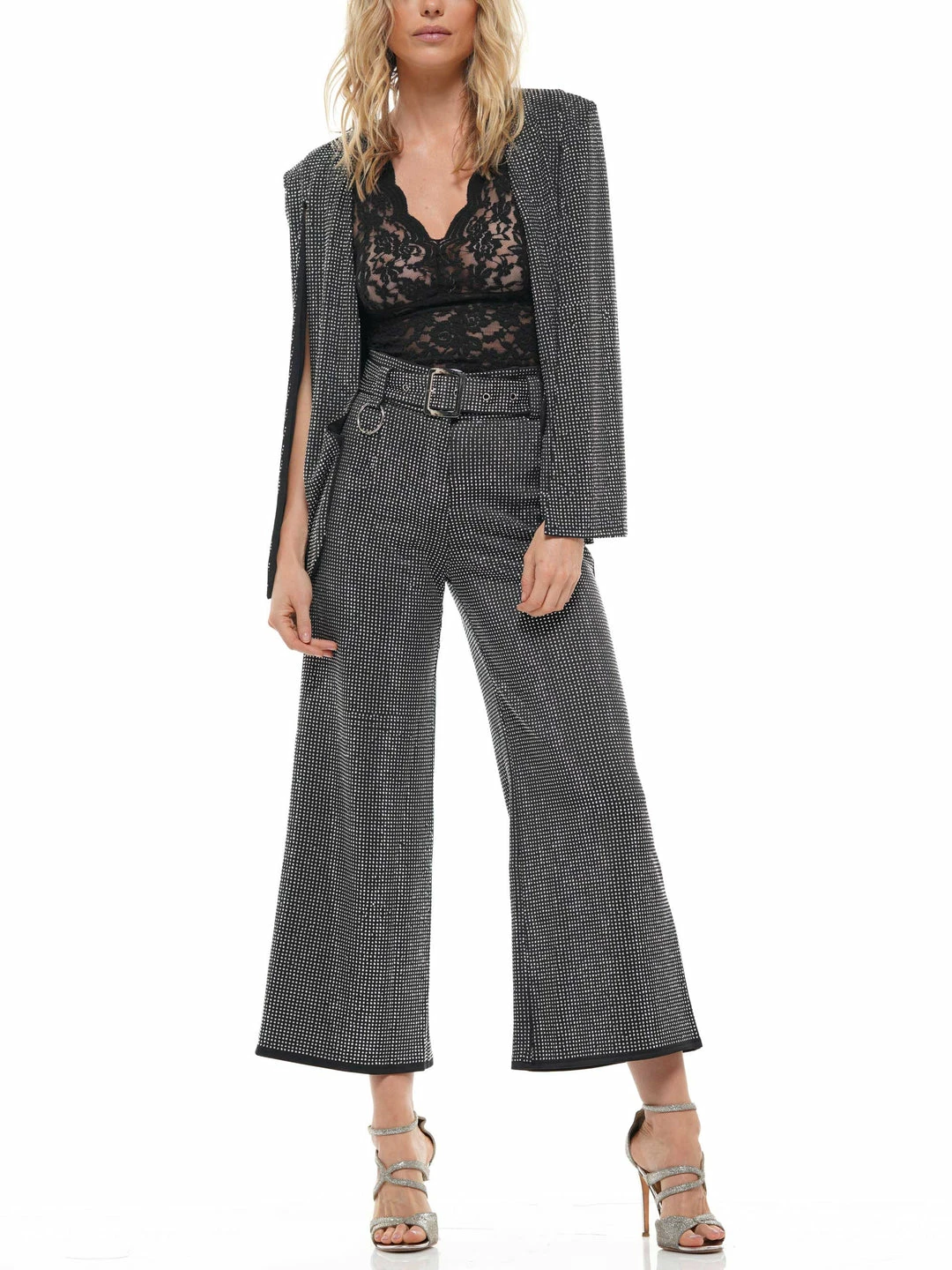 Why Dress Iridescent Rhinestone Slitted Sleeve Jacket OUTERWEAR 6 Why Dress Iridescent Rhinestone Slitted Sleeve Jacket OUTERWEAR