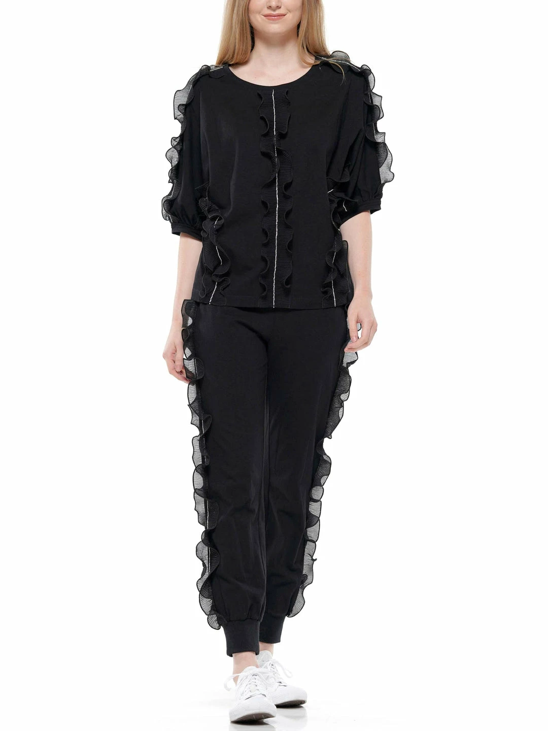 Why Dress BOTTOMS Ruffled Jogger Pants 6 Why Dress BOTTOMS Ruffled Jogger Pants