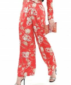 Why Dress BOTTOMS Scarf Printed Pants