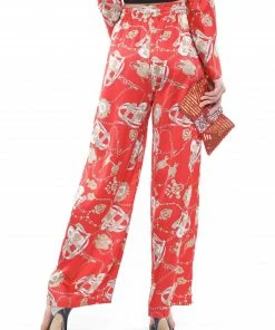 Why Dress BOTTOMS Scarf Printed Pants