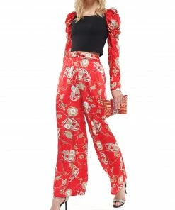 Why Dress BOTTOMS Scarf Printed Pants