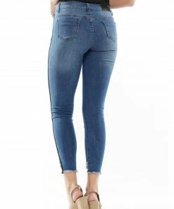 Why Dress Beaded Line Point Denim BOTTOMS