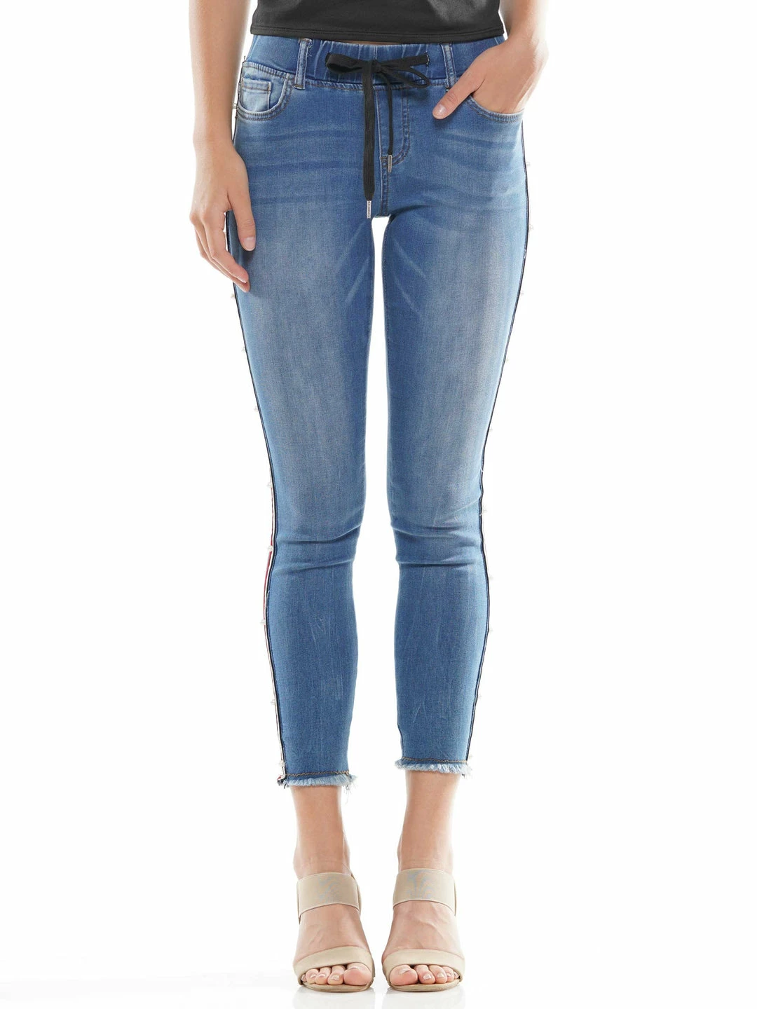 Why Dress BEST SELLER Side Pearl Stripe Denim 4 Why Dress BEST SELLER Side Pearl Stripe Denim