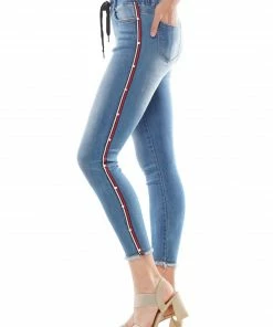 Why Dress BEST SELLER Side Pearl Stripe Denim