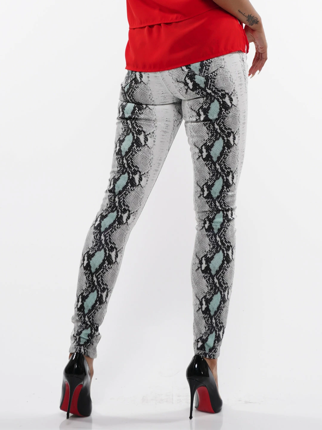 Why Dress Snake Pattern Skinny Jean BOTTOMS 5 Why Dress Snake Pattern Skinny Jean BOTTOMS