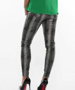 Why Dress Grey Snake Pattern Skinny Jeans BOTTOMS