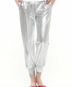 Why Dress BOTTOMS Metallic Jogger Pants