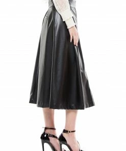 Why Dress Faux Leather Belt Skirt SKIRTS