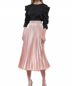 Why Dress SKIRTS Metallic Pleated Skirt 9 Why Dress SKIRTS Metallic Pleated Skirt