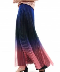 Why Dress SKIRTS Ombre Pleated Maxi Skirt