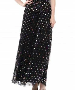 Why Dress Foil Print Pleated Maxi Skirt