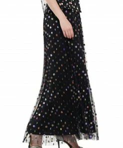 Why Dress Foil Print Pleated Maxi Skirt
