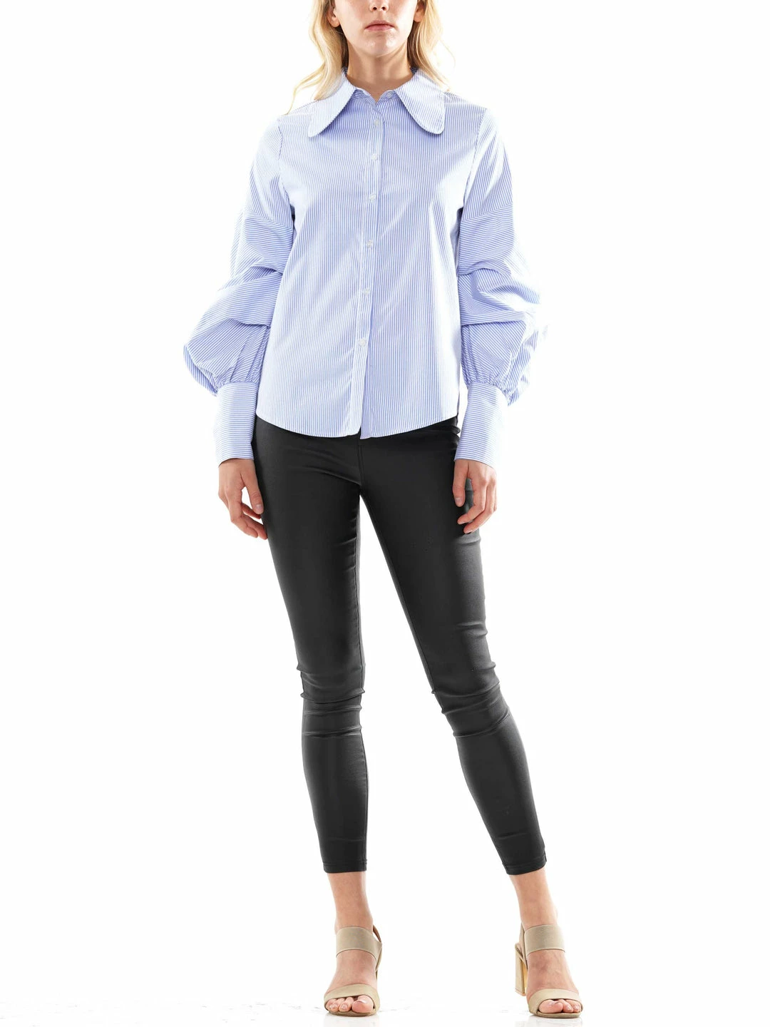 Why Dress Bishop Sleeve Stripe Cotton Shirt Top NEW ARRIVALS 6 Why Dress Bishop Sleeve Stripe Cotton Shirt Top NEW ARRIVALS