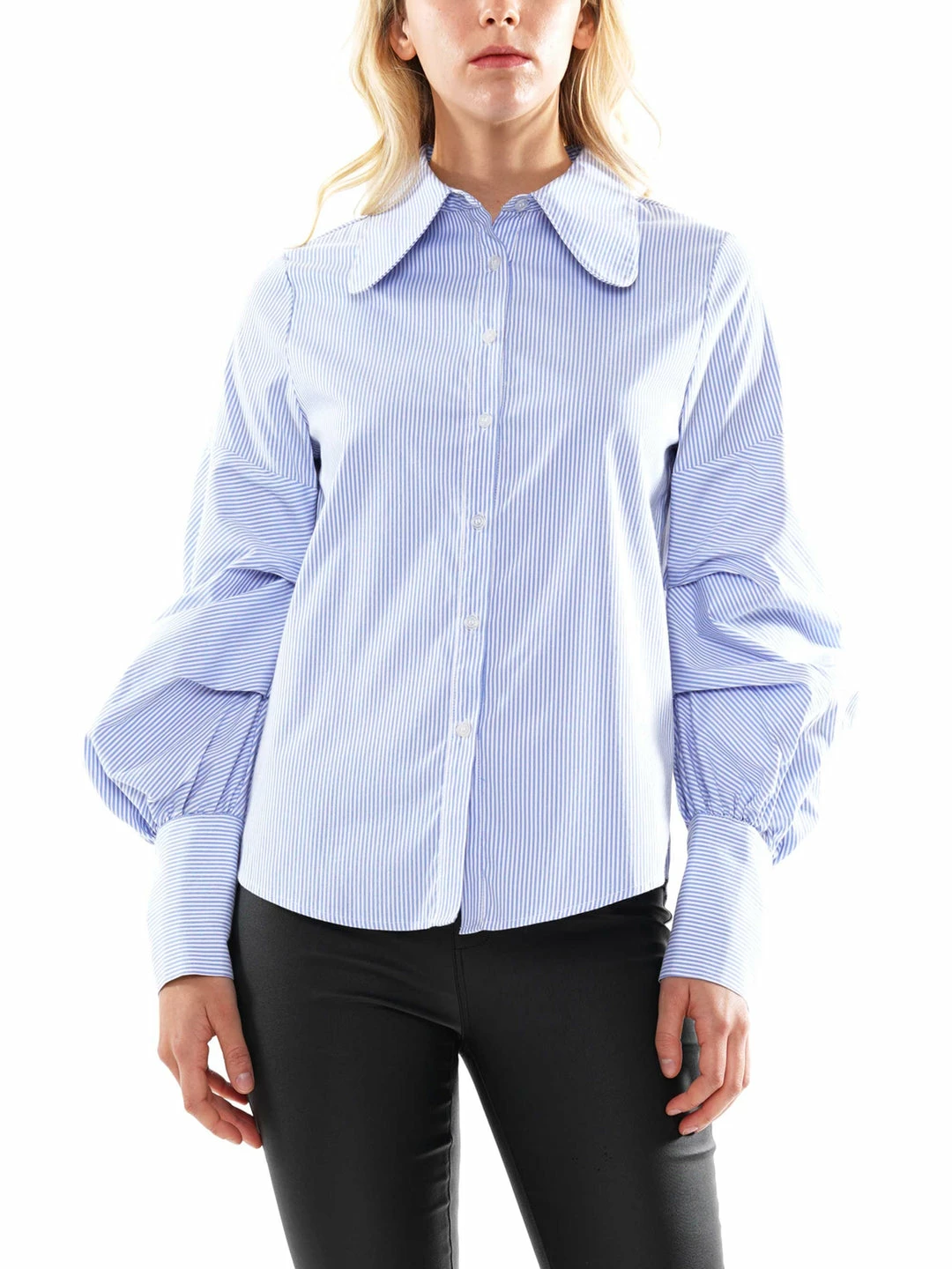 Why Dress Bishop Sleeve Stripe Cotton Shirt Top NEW ARRIVALS 3 Why Dress Bishop Sleeve Stripe Cotton Shirt Top NEW ARRIVALS