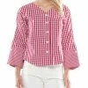 Why Dress Gingham Back Ribbon Detail Top