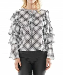 Why Dress Layered Sleeve Printed Blouse