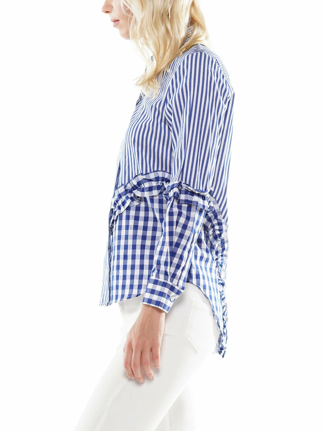 Why Dress Ruffle Detail Stripe Shirt BLOUSES 4 Why Dress Ruffle Detail Stripe Shirt BLOUSES