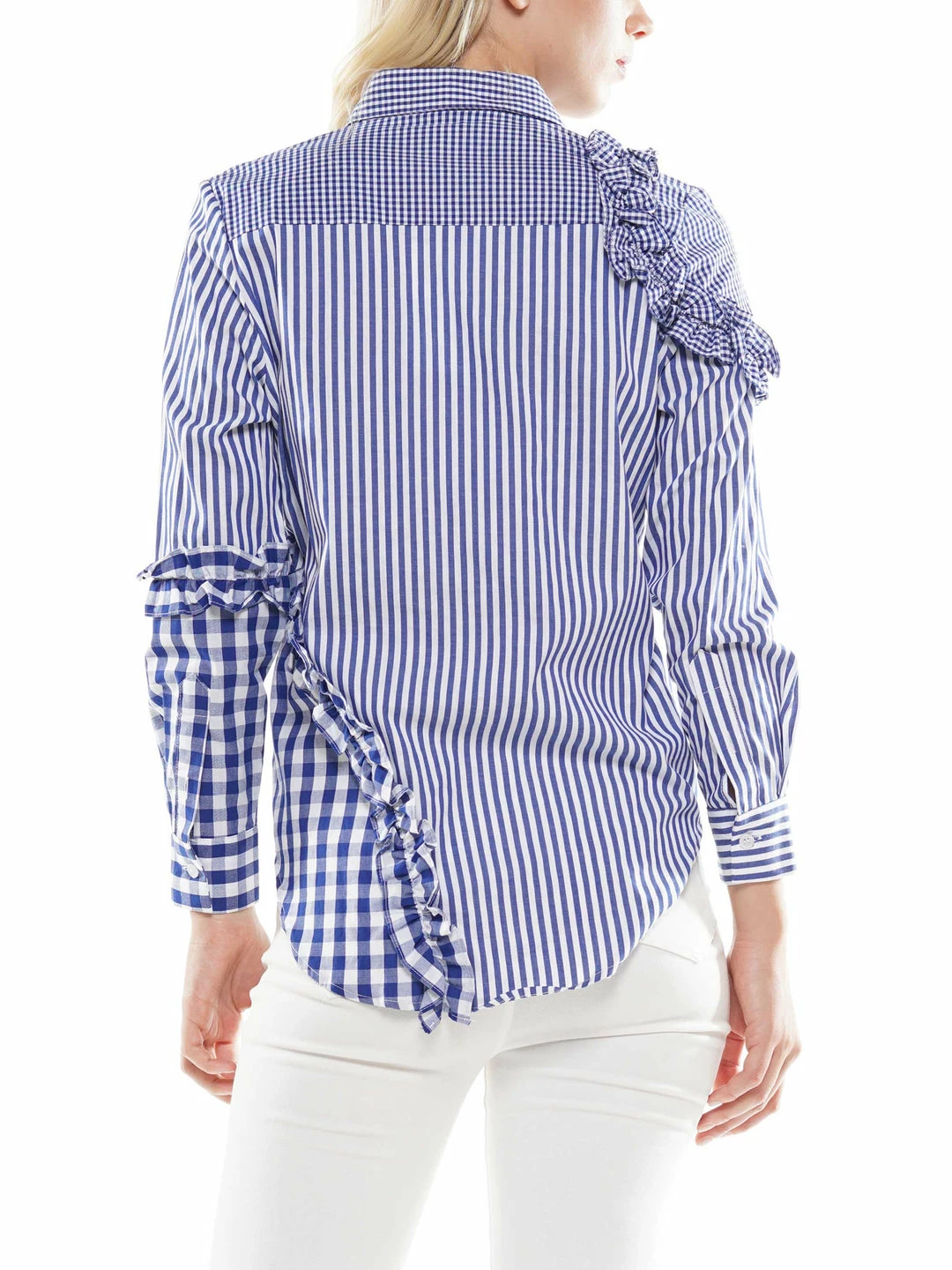 Why Dress Ruffle Detail Stripe Shirt BLOUSES 5 Why Dress Ruffle Detail Stripe Shirt BLOUSES