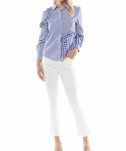 Why Dress Ruffle Detail Stripe Shirt BLOUSES 9 Why Dress Ruffle Detail Stripe Shirt BLOUSES