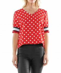 Why Dress Polka Dot V-neck Top NEW ARRIVALS