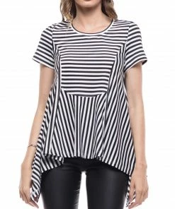 Why Dress High-low Cross Striped Top