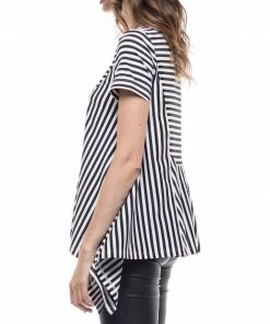 Why Dress High-low Cross Striped Top