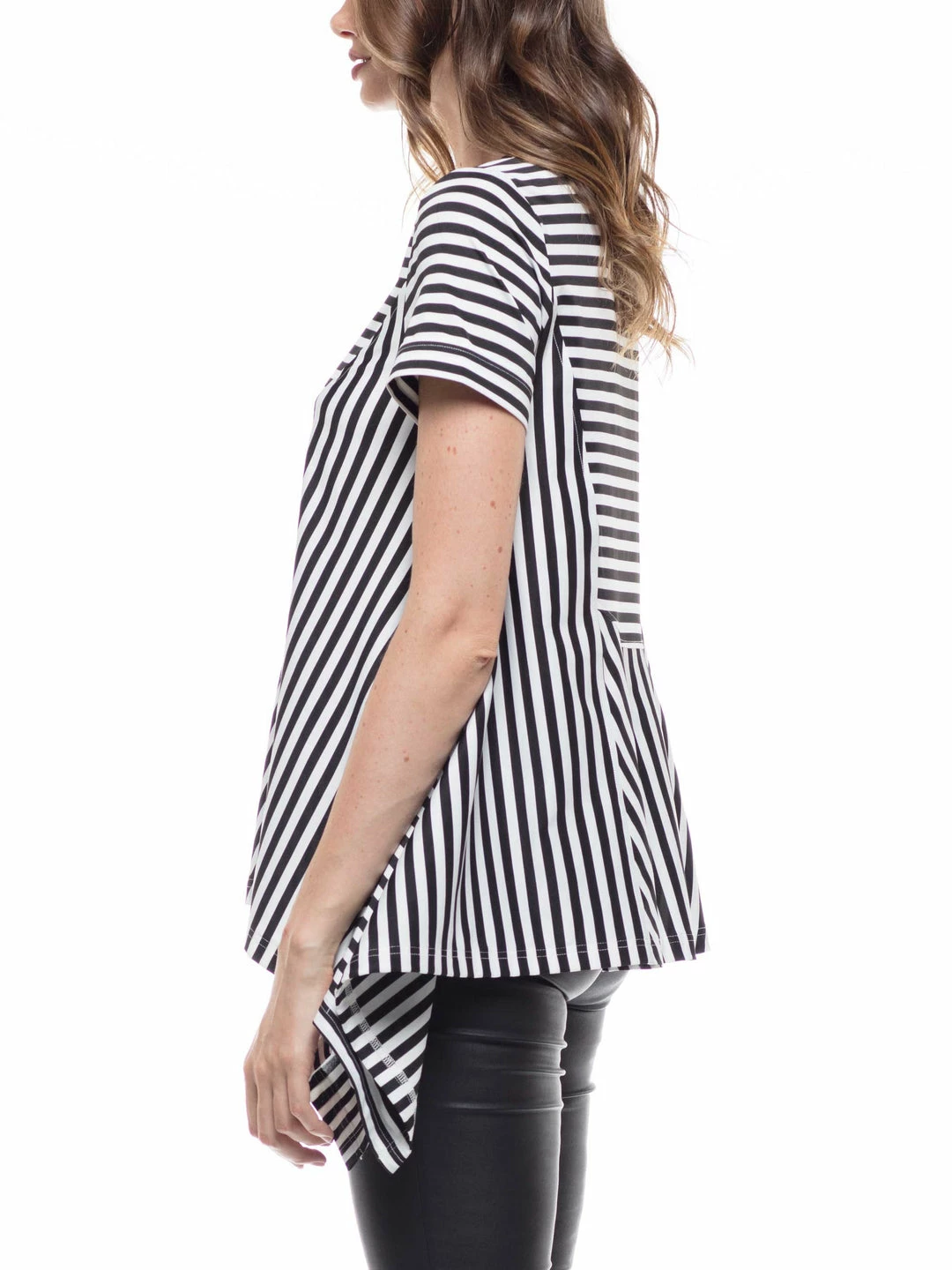 Why Dress High-low Cross Striped Top 4 Why Dress High-low Cross Striped Top