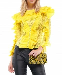 WHY DRESS Sales 39 Why Dress BEST SELLER Lace Ruffle Detail Blouse Top