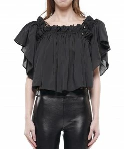 Why Dress Off-shoulder Shirred Top TOPS