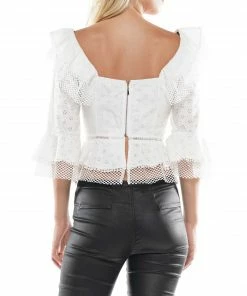 Why Dress Eyelet Ruffle Peplum Blouse 8 Why Dress Eyelet Ruffle Peplum Blouse