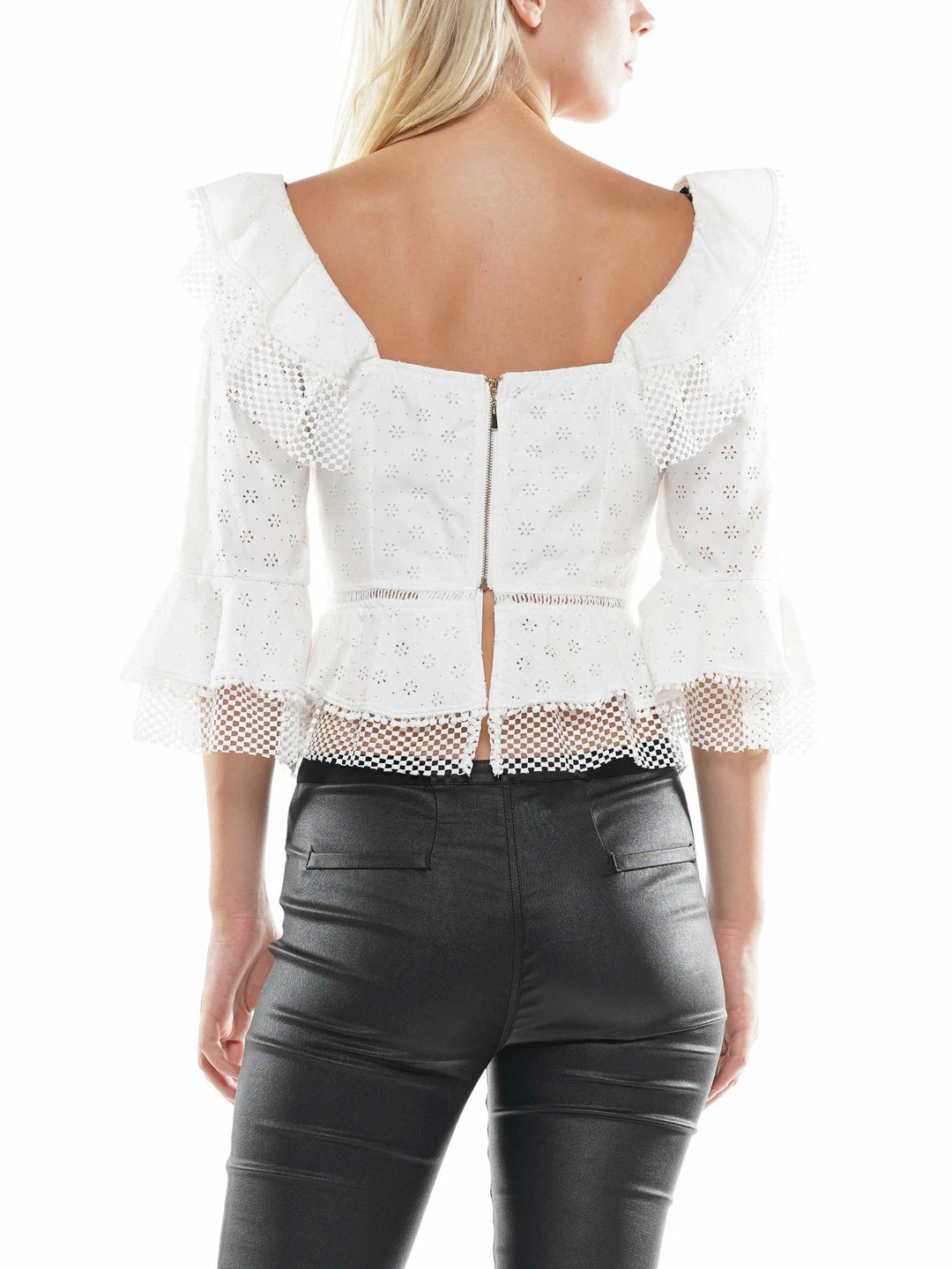 Why Dress Eyelet Ruffle Peplum Blouse 5 Why Dress Eyelet Ruffle Peplum Blouse