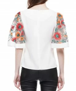 Why Dress Mesh Embroidery Sleeve Top TOPS 8 Why Dress Mesh Embroidery Sleeve Top TOPS