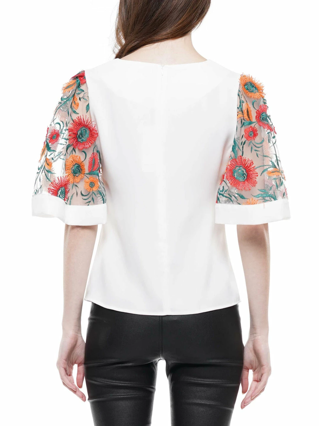 Why Dress Mesh Embroidery Sleeve Top TOPS 5 Why Dress Mesh Embroidery Sleeve Top TOPS