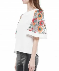Why Dress Mesh Embroidery Sleeve Top TOPS