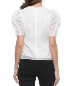 Why Dress Crinkled Organza Detailed Sleeve Top TOPS 16 Why Dress Crinkled Organza Detailed Sleeve Top TOPS