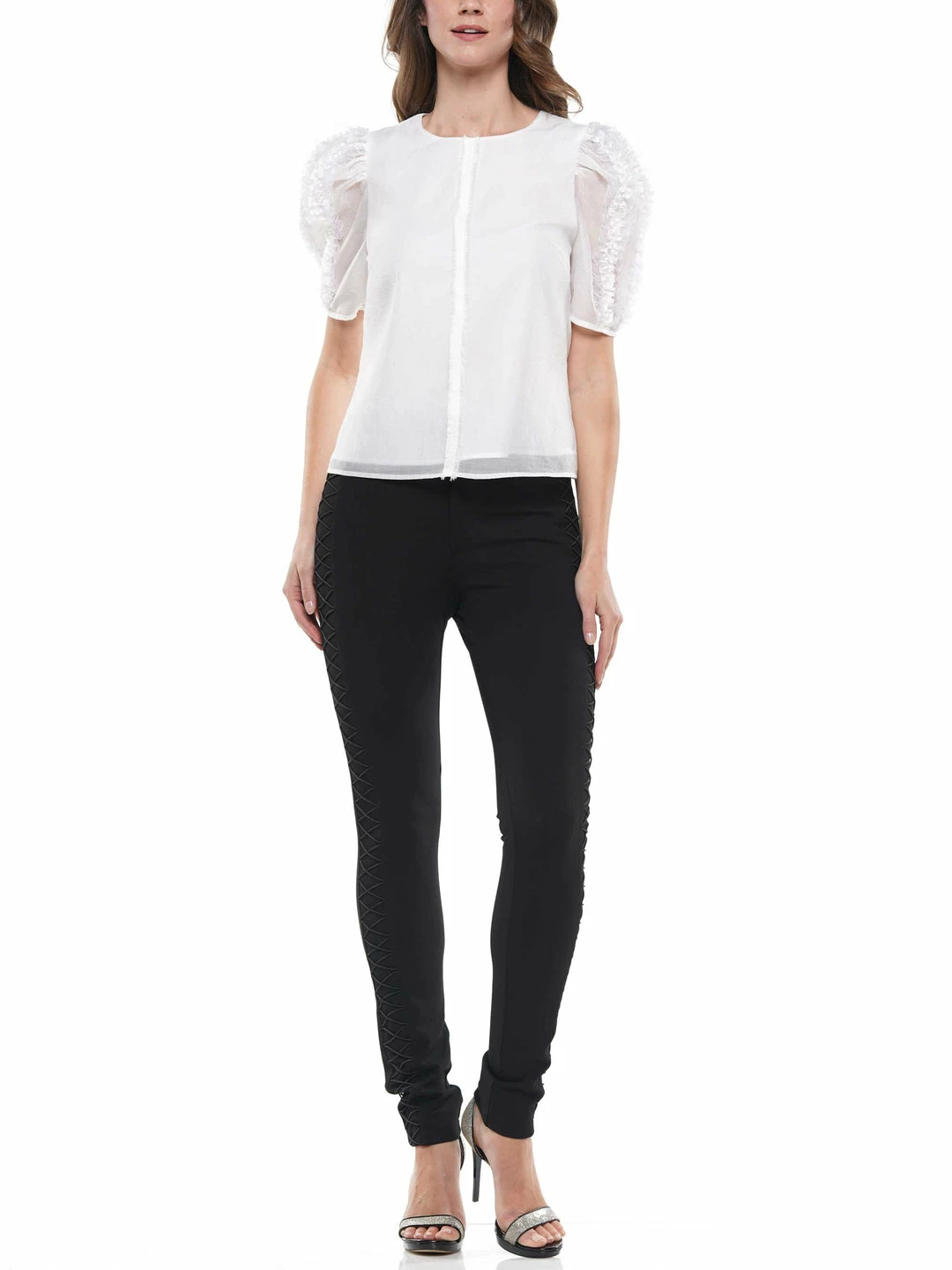 Why Dress Crinkled Organza Detailed Sleeve Top TOPS 10 Why Dress Crinkled Organza Detailed Sleeve Top TOPS